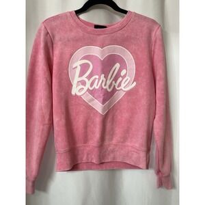 Barbie Women's Pink Crewneck Long Sleeve‎ Logo Sweatshirt Size Medium  J43